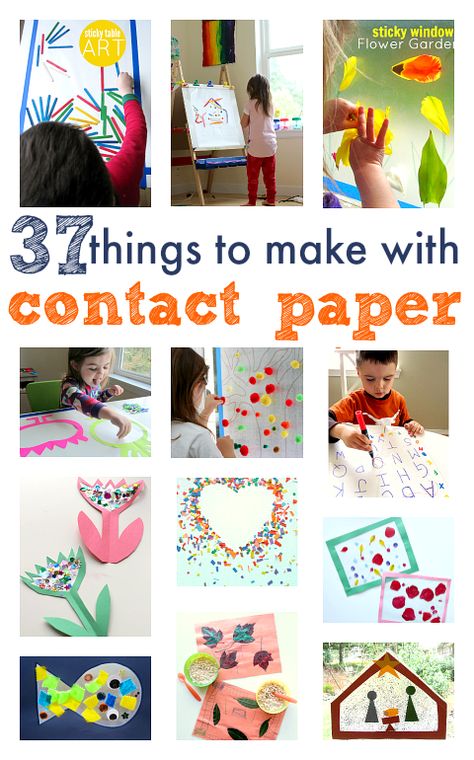 Great ideas for kids that use contact paper. Cute toddler craft ideas! Contact Paper Crafts, Collage Crafts, Kids Mess, Kids Collage, Elementary Learning, Future School, Activities Ideas, Busy Bees, Boredom Busters