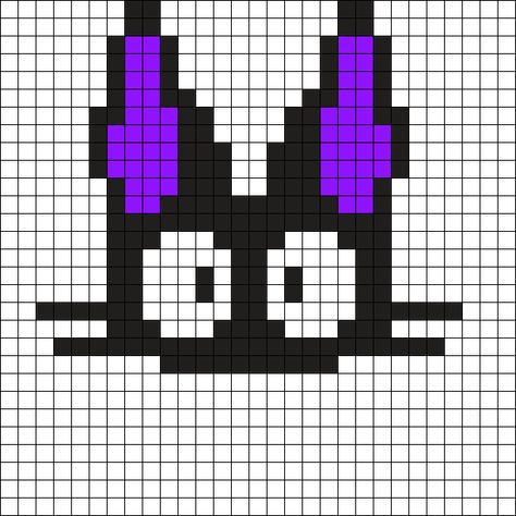 Jiji Perler Bead, Jiji Perler Bead Pattern, Kiki's Delivery Service Perler Beads, Kiki's Delivery Service Pixel Art, Jiji Pixel Art, Cute Perler Bead Patterns Kawaii, Studio Ghibli Perler Bead Patterns, Cat Perler Bead Patterns, Kawaii Perler Bead Patterns