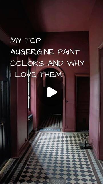 Christina Marie McCombs on Instagram: "Today’s spotlight in our favorite paint color series is the deeply luxurious Aubergine. This rich, dark shade captures the essence of sophistication and depth, perfect for adding a touch of drama and elegance to any space. Whether it’s a bold accent wall or a chic backdrop, Aubergine transforms rooms with its velvety depth.   Which space in your home would you love to envelop in this opulent color?    #AubergineElegance #PaintColorSeries #LuxuryInteriors #BoldWalls #DesignInspiration #HomeDecor #ColorTrends #SophisticatedStyle #InteriorDesignIdeas #ElegantSpaces #interiordesign #homedecor #interiorstyling #luxury #decorating #winterpark #designer #designerlife #homedesign #commercialdesign #interiordesigner #homebuild #renovation #homerenovation #cons Aubergine Paint Color, Eggplant Paint Color, Aubergine Color Palette, Bold Accent Wall, Top Paint Colors, Aubergine Color, Favorite Paint, Dark Shades, Commercial Design