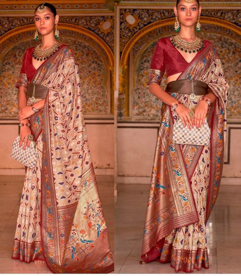 Patola Silk Saree, Indian Dresses Online, Saree Party Wear, Saree Designer, Party Wear Saree, Indian Bridal Wear, Indian Lehenga, Designer Sarees Online, Indian Dress