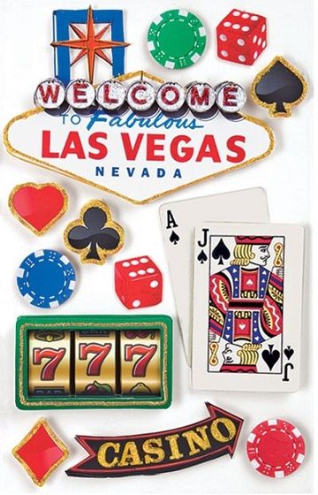 Las Vegas 3D Scrapbooking Stickers with Glitter Vegas Scrapbook, Vegas Theme, Alfabet Letters, Paper House, Doodlebug Design, 3d Stickers, Casino Theme, Scrapbook Embellishments, Travel Collection