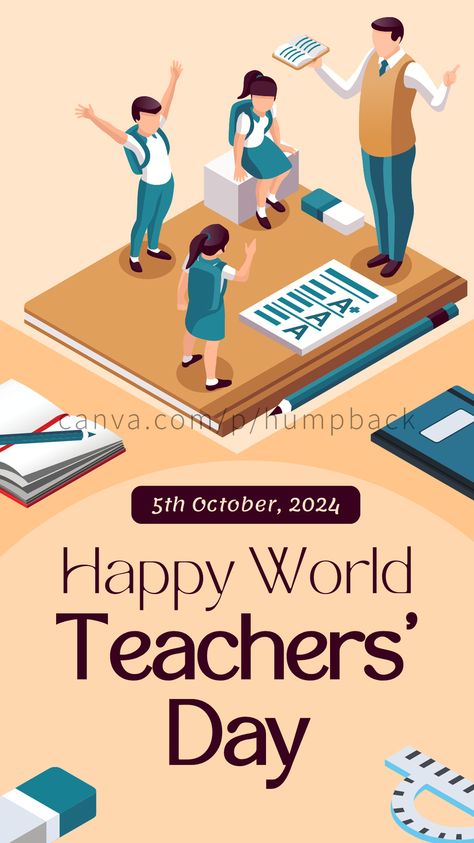 Celebrate World Teachers' Day with a special design dedicated to all the amazing educators. Show your appreciation and gratitude for their hard work and dedication. Access this beautiful design and share it with the teachers who inspire you! #WorldTeachersDay, #TeachersAppreciation, #CelebrateTeachers, #ThankYouTeachers, #TeachersDay, #TeachersInspiration, #HonorTeachers, #TeachersRock, #TeacherLove, #EducationHeroes, #TeachersGifts, #TeachingCommunity Happy World Teachers Day, World Teachers Day, World Teacher Day, World Teachers, Font Combos, Create Your Story, Story Setting, Teachers Day, Hard Work And Dedication