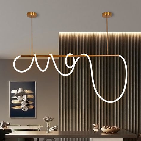 Modern Gold Chandelier, Rope Chandelier, Rope Pendant Light, Led Rope, Pipe Lighting, Living Room Restaurant, Lamp Lighting, Rope Light, Led Pendant Lights