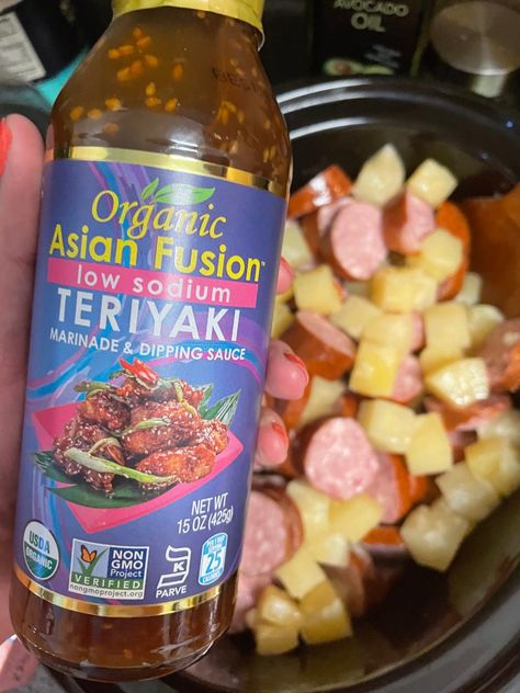 Teriyaki Kielbasa, Pineapple Kielbasa, Gluten Free Teriyaki Sauce, Kielbasa Recipes, Teriyaki Marinade, Canned Pineapple, Mystery Party, Kielbasa, Breakfast Brunch Recipes