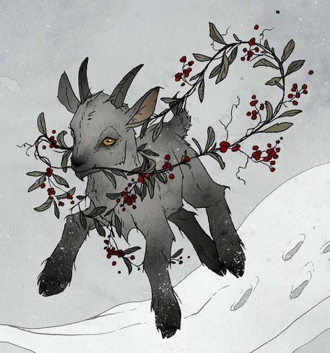 Yule Art, Happy Yule, Abigail Larson, Yule Goat, Goat Art, Unicorn Art, Rabbit Art, An Animal, Horror Art