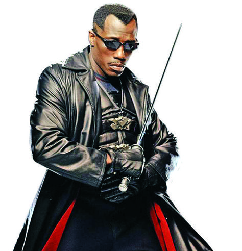 Blade- Wesley Snipes. Daredevil 2003, Blade Film, Eric Brooks, Blade Movie, Blade Marvel, Day Walker, Wesley Snipes, Vampire Movies, Black Leather Coat