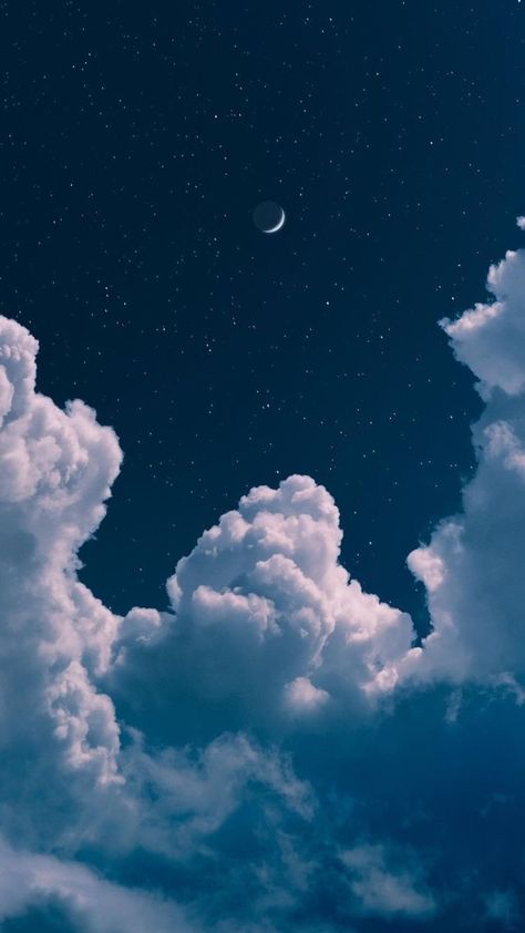 Blue Night Sky Aesthetic, Night Sky With Clouds, Night Sky Clouds, Moon Core, Zoom Wallpaper, Picture Cloud, Pop Art Wallpaper, Instagram Wallpaper, Wallpaper Space