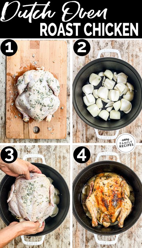 Dutch Oven Whole Chicken Recipes, Dutch Oven Roast, Best Whole Chicken Recipe, Roasted Chicken Whole, Oven Roast Chicken, Dutch Oven Whole Chicken, Recipe Dutch Oven, Dutch Oven Roast Chicken, Hen Recipes