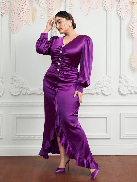 Material Long Gown Styles In Nigeria, Silk Material Gown Styles In Nigeria, Night Dress Long Elegant, Plus Size Satin Dress, Material Gown, Materials Gown Style, Dresses Long Elegant, Slip Dress Outfit, Party Dress Classy