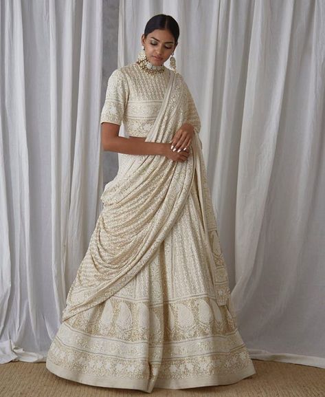 White Lehenga Choli, Chikankari Lehenga, White Lehenga, Indian Lehenga Choli, Indian Outfits Lehenga, Bridal Lehenga Collection, Designer Bridal Lehenga, Indian Gowns Dresses, Indian Lehenga