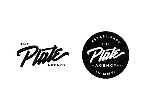 The Plate Agency Logo + Badge Design by Ruben Rodriguez | Dribbble Screen Printing Logo, Agency Logo, Black And White Instagram, Typographic Logo, Love Logo, Identity Design Logo, Badge Logo, Logo Badge, Badge Design