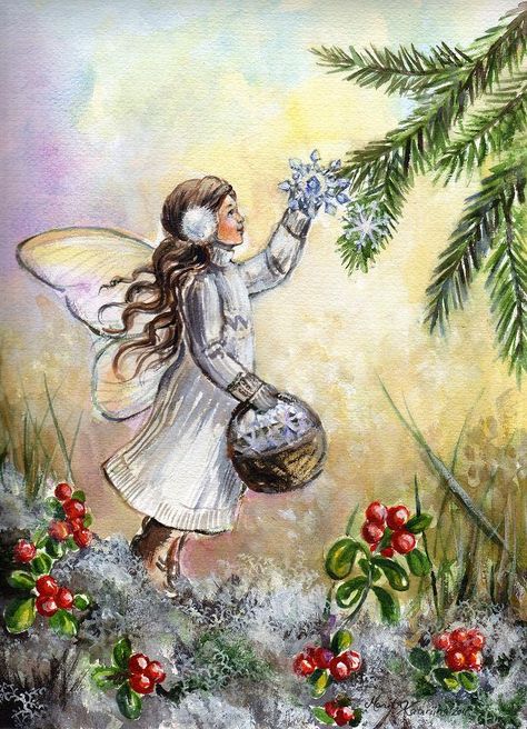 Christmas Fairy Aesthetic, Winter Fairy Wallpaper, Winter Flower Illustration, Winter Faries, Christmas Fairy Illustration, Winter Fairy Art, Winter Fairy Aesthetic, Winter Fairy Coquette, Winter Fairy Party