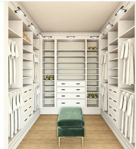 Built In Shoe Storage Closet Master Bedrooms, His And Her Closet Ideas Small Walk In, Master Closet Design Walk In, Minimalist Bedroom Closet, Modern Walk In Closet Design, Master Closet Design Layout, Closet Makeover Bedroom, Narrow Walk In Closet Ideas, Walk In Closet Design Ideas