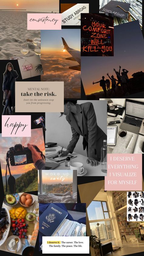 My vision board Christmas Wallpaper Ipad, My Vision Board, Life Abroad, Manifesting Dreams, Study Motivation Quotes, I Deserve, Study Abroad, Study Motivation, Dream Life