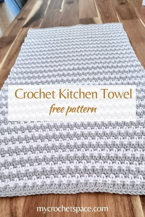 Crochet Dish Drying Towel, Crocheted Tea Towels, Crochet Housewarming Gift Free Pattern, Easy Crochet Dish Towel Free Pattern, Dish Towel Crochet Pattern Free, Crochet Tea Towels, Crochet Dishtowel Free Pattern, Crochet Kitchen Towel Pattern, Crochet Tea Towels Free Pattern