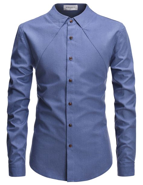 (NKS676) TheLees Mens Slim Fit Unique No Collar Designed Long Sleeve Shirts No Collar Shirt, Mens Designer Shirts, Long Sleeve Casual Dress, African Men Fashion, Shirt Dress Casual, Men Shirt Style, Mens Fashion Summer, Collar Shirt, Suit Fashion