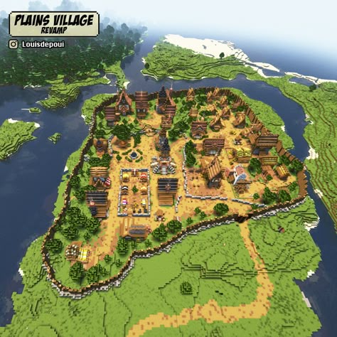 Minecraft Custom Village Layout, Minecraft Mesa Village, Village Transformation Minecraft, Minecraft Survival World, Minecraft Town Ideas Layout Medieval, Minecraft Village Blueprints, Minecraft Village Ideas Layout, Minecraft World Ideas, Minecraft Kingdom Layout