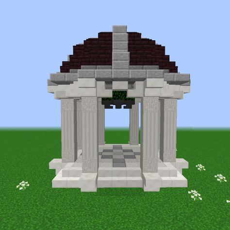 Brick Pavilion, Small Palace, Minecraft Brick, Minecraft Temple, Garden Minecraft, Greek Buildings, Minecraft Kingdom, Rumah Minecraft Sederhana, Minecraft Structures