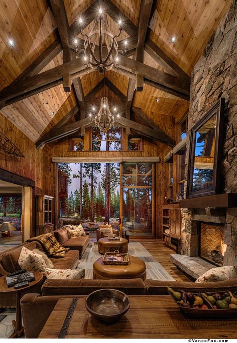 Southern Rustic Home, Rustic Lodge Living Room, Verity Book, Farmhouse Rustic Decor, Wood Truss, Martis Camp, Log Home Living, Rustic Home Design, Mountain Living