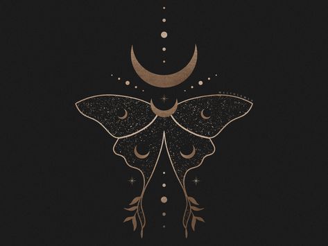 Cosmic Luna Moth Illustration By Mel Volkman by Mel Volkman | Dribbble Luna Moth Illustration, Moth Illustration, Luna Moth, The Night Sky, A Butterfly, Night Sky, Moth, Moon, Stars