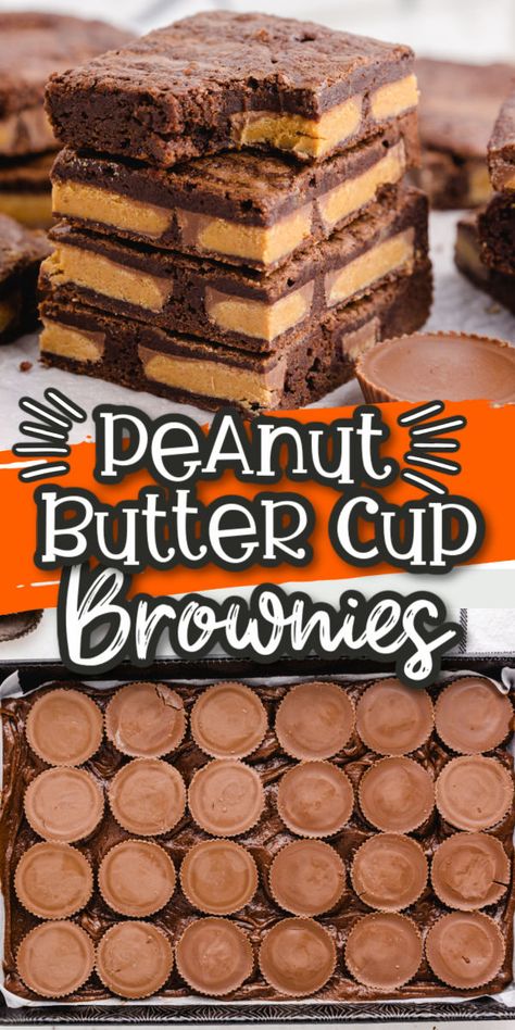 Brownie Box Mix Recipes Ideas, Recipes Using Brownie Mix Boxes, Box Brownie Mix Ideas, Homemade Brownie Recipe, Brownie Mix Recipes, Homemade Brownie Mix, Peanut Butter Cup Brownies, Peanut Butter Cups Recipe, Homemade Brownie