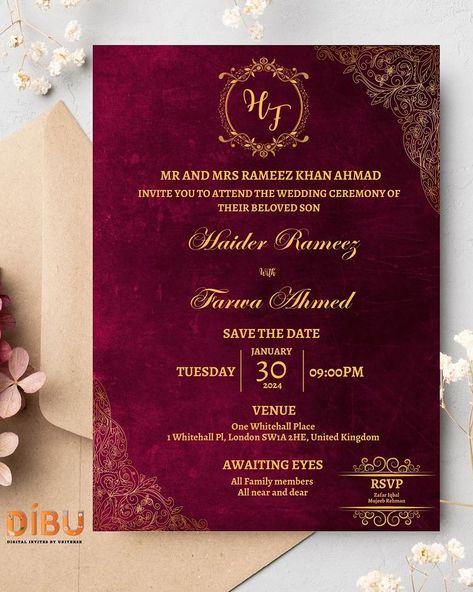 Invitation Card Design For Marriage, Reception Cards Invitation Design, Wedding Reception Card Invitation, Marriage Invitation Card Design, E Wedding Invitations, Marriage Invitation Card, Marriage Invitation, Wedding Reception Cards, Marriage Cards