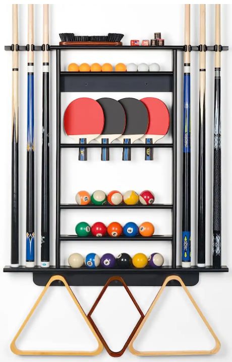 Pool Stick Holder Ideas Wall Racks, Billiard Ball Racks, Pool Stick Holder, Pool Cue Holder, Pine Wood Walls, Pool Cue Rack, Pool Table Accessories, Sports Bars, Pool Sticks