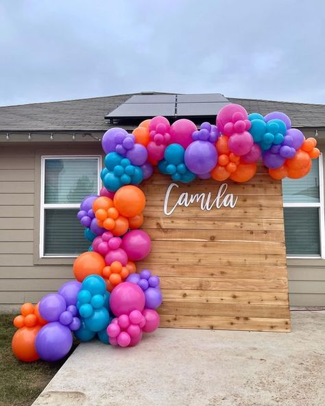 4 Color Balloon Arch, Encanto Balloon Arch, Colorful Balloon Garland, Encanto Balloon Garland, Encanto Balloons, Colorful Balloon Arch, Lavender Balloons, Grad Party Theme, Teal Balloons