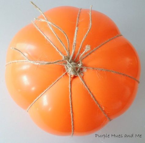 DIY Dollar Store Pumpkin- Create a pumpkin out of balloons and other dollar store items. The perfect budget decor for your fall home decor. #fall #homedecor #budget #dollarstore #dollarstoredecor #falldecor Diy Window Trim, Shabby Chic Fall, Mickey Mouse Pumpkin, Pumpkin Planter, Fake Pumpkins, Dollar Tree Pumpkins, Porch Pumpkins, Glitter Pumpkins, Rustic Fall Decor