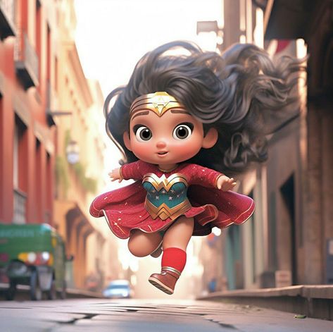 [LMH] By Flufly.animation Baby Wonder Woman, Baby Disney Characters, Deco Disney, 3d Karakter, Image Princesse Disney, Disney Princess Artwork, Wonder Woman Art, Superman Wonder Woman, Cartoon Character Pictures