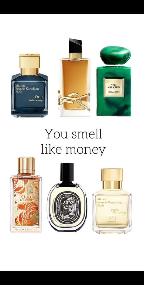 Check the link to find out how you can purchase these perfumes and smells so good! Perfumes mentioned: You smell like money: Maison Francis Kurkdiian Oud Satin Mood YSL Libre Intense Armani Prive Vert Malachite Lancome Oud Bouquet Diptique Do Son Maison Francis Kurkdijan Gentle Fluidity Gold You smell so classy: Parfums de Marly Delina Valentino Donna J'Adore Dior Armani Prive Rouge Malachite Chanel Gabrielle Essence Armani Si Passione You smell so sweet: Burberry Her Elixir Killian Love Don't Be Shy Aquolina Pink Sugar Jean Paul Gaultier Scandal Sabrina Carpenter Sweet T Satin Mood Perfume, You Smell Expensive Perfume, Vert Malachite Armani, How To Smell Like Old Money, You Smell Expensive, Oud Mood Perfume, Mfk Oud Satin Mood, Do Son Diptyque, Perfume That Smells Expensive