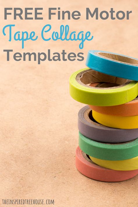 The Inspired Treehouse - Tape is such a fun and simple way to create engaging activities for kids.  Check out these awesome tape collage fine motor skills worksheets! Fine Motor Skills Worksheets, Motor Skills Worksheets, How To Harvest Cilantro, Tape Collage, Therapy Ball, Fine Motor Activities For Kids, Mazes For Kids, Classroom Tips, Fine Motor Skills Development