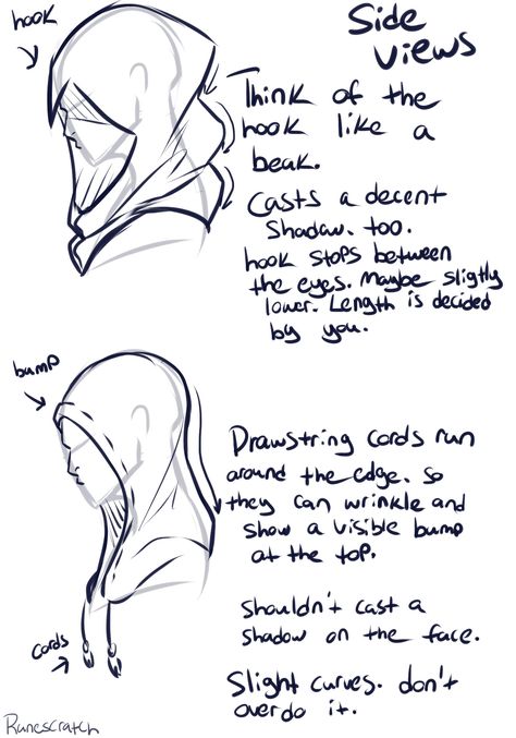 Silly Chicken Scratch, I’ve been asked a lot about how I draw hoods,... Ako Kresliť, Výtvarné Reference, Head And Shoulders, Desen Anime, Poses References, Guided Drawing, Anatomy Reference, Drawing Clothes, Drawing Tutorials