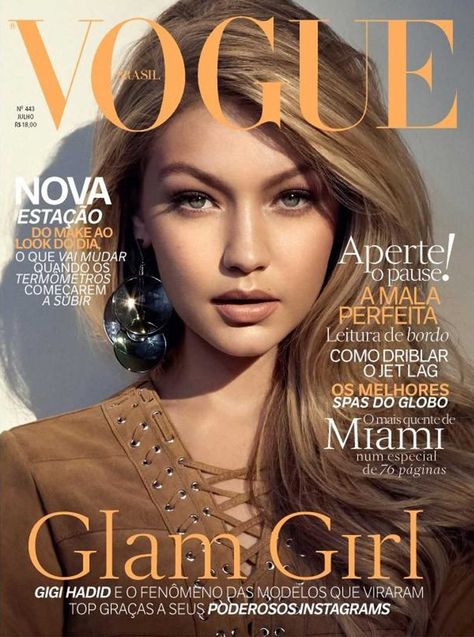 Vogue Brazil, July 2015. Photo: Vogue. Magazine Cover Ideas, Editorial Vogue, Leni Klum, Vogue Brazil, Vogue Magazine Covers, Sports Illustrated Models, Magazine Vogue, Get Glam, Fashion Magazine Cover