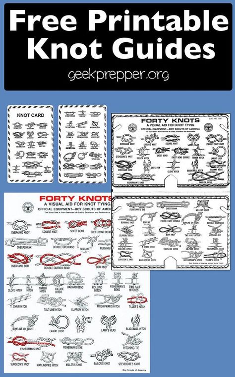 FREE Printable Handy Knot Guides Scout Knots, Knot Guide, Diy Macrame Wall Hanging, Dekorasi Bohemia, Survival Knots, Knots Guide, Printing Practice, Paracord Knots, Knots Diy