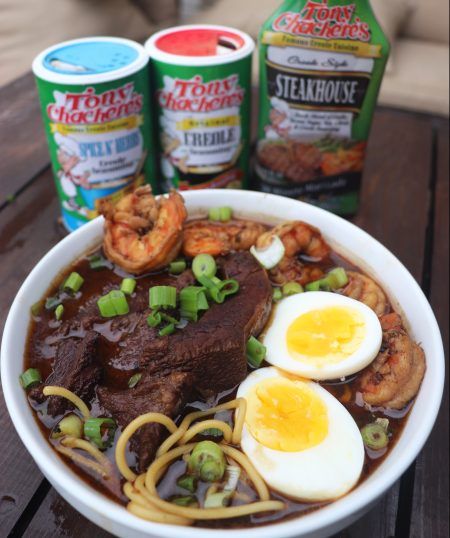 Yakamein - Tony Chachere's Yakamein New Orleans, Yakamein Recipe, Beef And Shrimp, Crab Salad Recipe, New Orleans Recipes, Cajun Dishes, Cajun Cooking, Creole Recipes, Pub Food