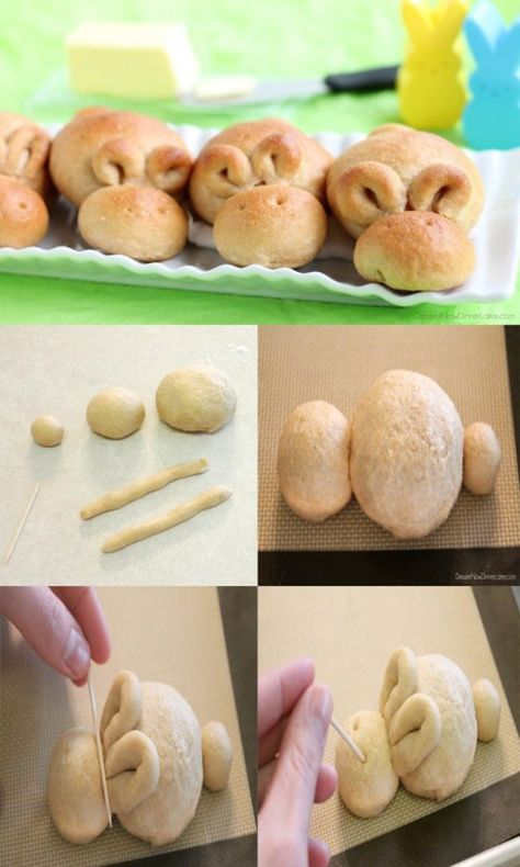 15 of The Most Creative Easter Bread Recipes | moco-choco Easter Bread Recipes, Bread Sculpture, Easter Bunny Rolls, Bunny Rolls, Bunny Buns, Easter Bread Recipe, Bunny Bread, Baking Buns, Easter Bunny Cookies