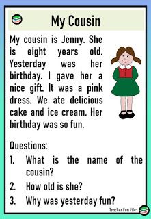 Teacher Fun Files: Reading Passages about Family | Comprehension Questions Reading Text For Kids, Argumentative Essay Examples, Simple Reading Comprehension, Teacher Fun Files, Reading Comprehension Texts, 2nd Grade Reading Comprehension, Remedial Reading, Phonics Reading Passages, Reading Comprehension Practice