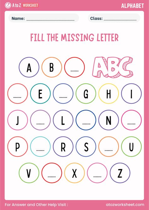 Help your child learn the alphabet with our fun and easy fill missing alphabets Worksheet! This worksheet is perfect for young learners in preschool, kindergarten, or early grade levels, designed to improve their handwriting and letter recognition skills. Follow A to Z Worksheet For More and Must visit our Website. #alphabet #abcd #alphabettracingworksheet #letteratracing #kindergartentracingworksheet #alphabetlearning A To Z Worksheet, Alphabets Worksheet, Z Worksheet, Simple Word Problems, Free Alphabet Worksheets, Worksheet For Nursery, Free Printable Alphabet Worksheets, Letter Recognition Worksheets, Shape Activities Preschool