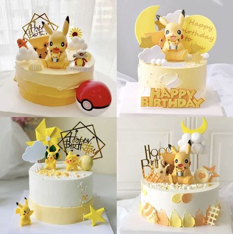 Pikachu Cake Ideas, Pikachu Cake Birthdays, Bolo Pikachu, Birthday Pikachu, 14th Birthday Party Ideas, Pokemon Birthday Cake, Firetruck Cake, Pikachu Cake, Tiered Cakes Birthday