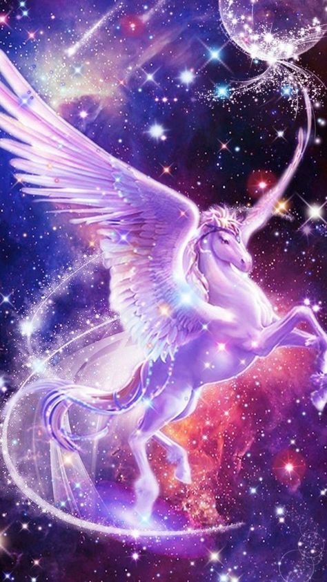 Space Pegasus Iphone Wallpaper Unicorn, Space Unicorn, Pegasus Art, Unicorn Wallpaper Cute, Unicorn Artwork, Unicorn Images, Unicorn Painting, Unicorn And Fairies, Unicorn Drawing