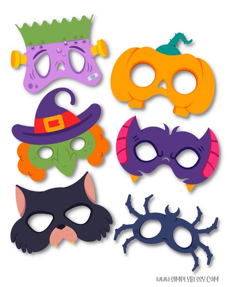 Printable Halloween Masks For Kids, Halloween Masks Diy, Haloween Mask, Halloween Masks For Kids, Halloween Mask Craft, Printable Halloween Masks, Scary Masks, Diy Halloween Masks, Class Crafts