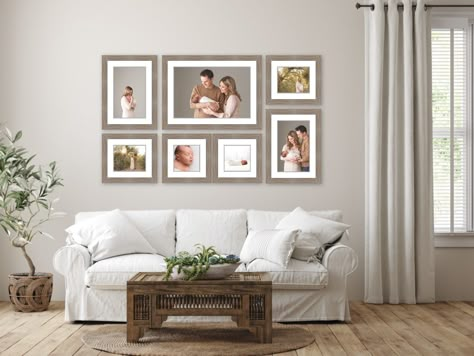 Photo Gallery Wall Layout, Wall Gallery Ideas, Picture Frame Layout, Family Photos Wall Decor, Framed Gallery Wall, Picture Layout, Wedding Photo Walls, Photowall Ideas, Family Pictures On Wall