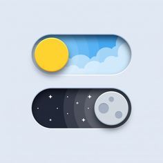 Two Circles Design, Day And Night Graphic Design, Switch Button Design, App Button Design, Button Graphic Design, Ui Button Design, Web Button Design, Button Ui Design, Vector Design Graphics