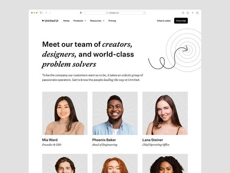 Meet our team — Untitled UI by Jordan Hughes® on Dribbble Meet The Team Website Design, Our Team Website Design, Team Page Web Design, About Us Ui Design, Meet Our Team Design, Meet The Team Design, Our Team Page Design, Meet The Team Design Layout, Team Website Design