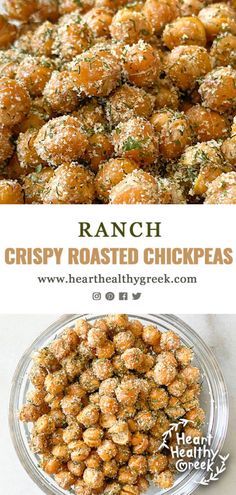 Crispy Roasted Chickpeas - Heart Healthy Greek Crispy Roasted Chickpeas, Chickpea Recipes, Snacks Saludables, Roasted Chickpeas, Heart Healthy Recipes, Healthy Meal Prep, Healthy Snacks Recipes, Chickpeas, Heart Healthy