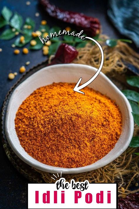 Milagai Podi Recipe, Food Calorie Chart, Podi Recipe, Masala Powder Recipe, Homemade Donuts Recipe, Chicken Biryani Recipe, Spice Blends Recipes, Idli Recipe, Homemade Sauce Recipes