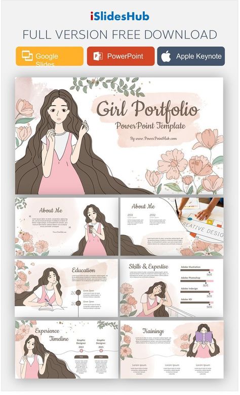 Free download Resume and Portfolio PowerPoint presentation template. This template is designed with a cute girl Korea style. English Presentation Ideas, Portfolio Template Free Download, Setup Ba, Powerpoint Templates Free Download, Ppt Template Free Download, Idea Template, Free Powerpoint Templates Download, Presentation Website, Cute Powerpoint Templates