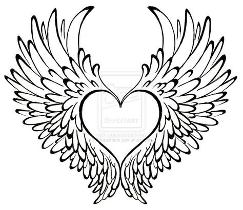 Another idea Middle Tattoo, Design Tatuaje, Heart With Wings Tattoo, Wing Tattoo Designs, Kunst Tattoos, Tattoo Heart, Wings Drawing, Angel Wings Tattoo, Wing Tattoo