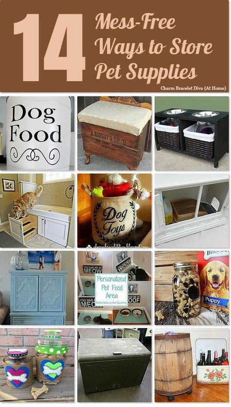 Pet Supply Storage, Pet Food Area, Dog Supplies Storage, Dog Supplies Organization, Pet Supplies Organization, Dog Organization, Idea Box, Pet Organization, Pet Food Storage